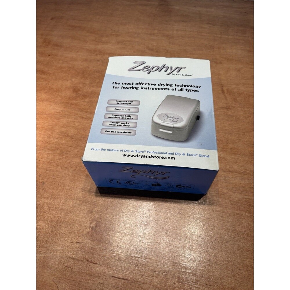 Zephyr by Dry & Store Hearing Aid Dryer Tinnitus Cochlear Ear Monitors NEW